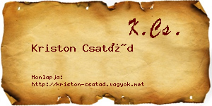 Kriston Csatád névjegykártya